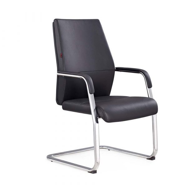 Black Leather Ergonomic Office Chair Sturdy, Yet Elegant 605C