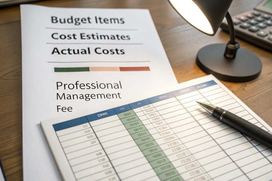 A pie chart breaking down the costs of a realistic kitchen remodel budget