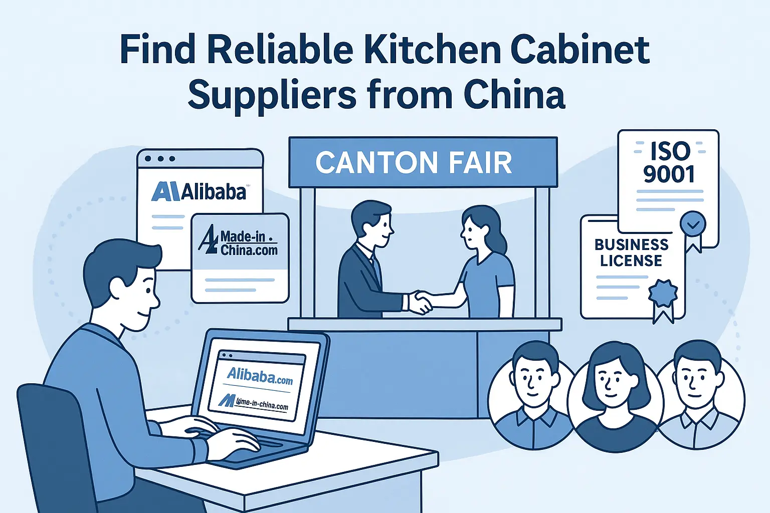 a sourcing manager reviewing supplier profiles on a laptop