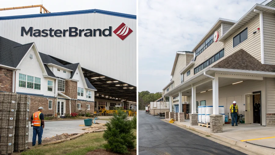 A split image showing a standard suburban kitchen and a unique, custom commercial kitchen