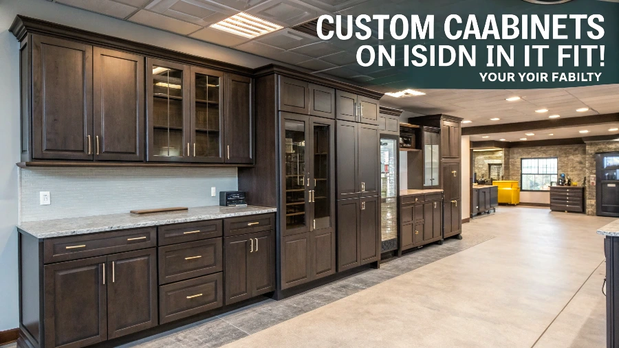 A beautifully crafted custom cabinet fitting perfectly into an awkward corner with complex angles